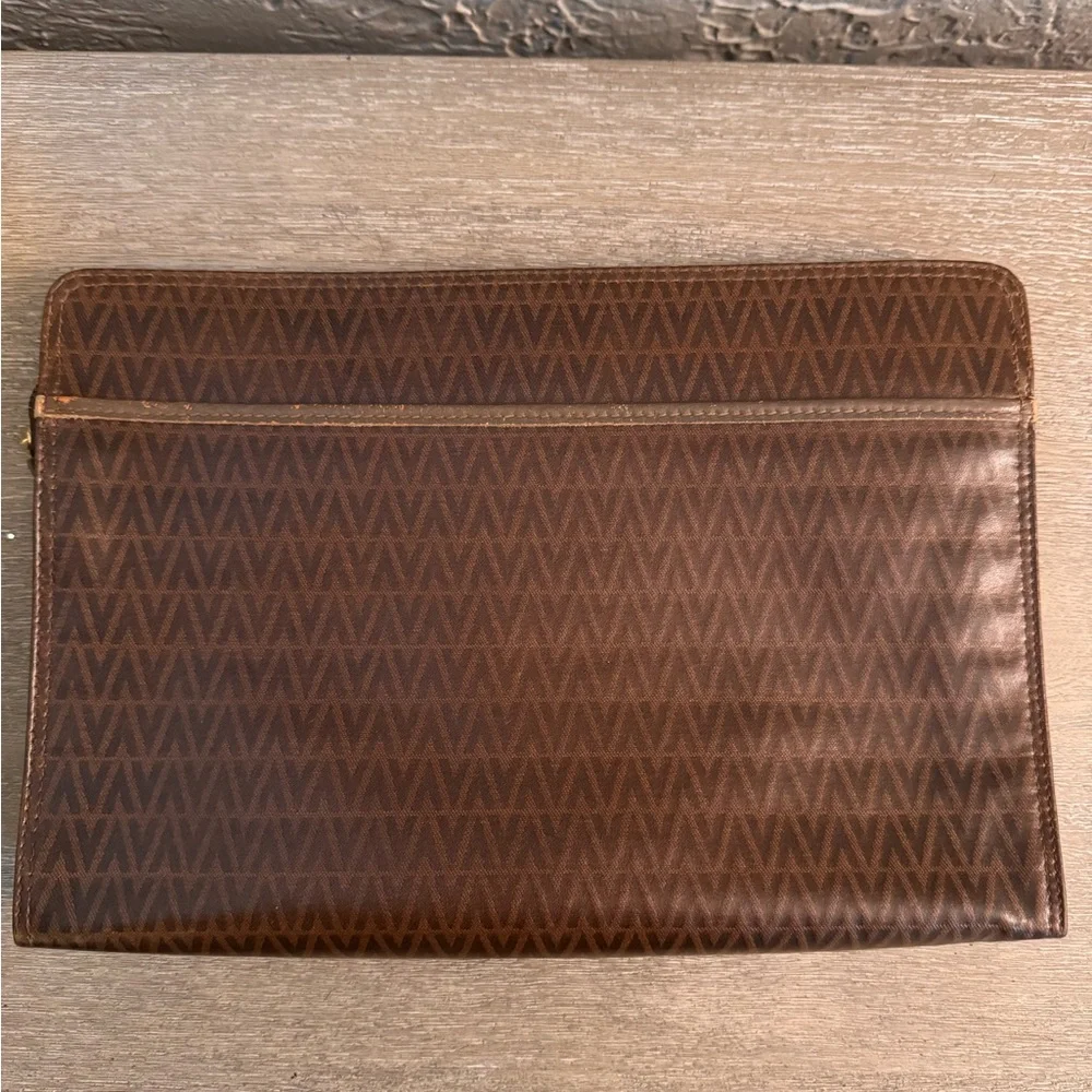 Mario Valentino Brown Leather Clutch Bag